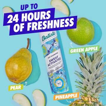 Batiste Sweat Activated Dry Shampoo, Neutralizes Odor for Up to 24 Hours & Prevents Sweat Buildup in Hair, Waterless Shampoo, 3.81 Oz