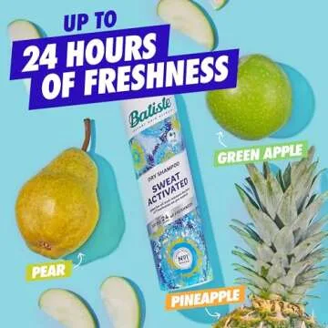 Batiste Sweat Activated Dry Shampoo, Neutralizes Odor for Up to 24 Hours & Prevents Sweat Buildup in Hair, Waterless Shampoo, 3.81 Oz