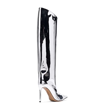 Stylish Arqa Women's Metallic Knee High Boots for Events