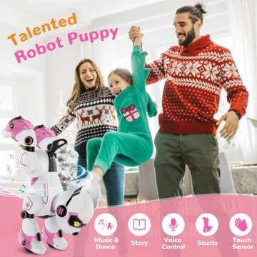 Robot Dog for Kids, Remote Control dog and Touch Voice Interactive dog, Programmable Dog Robot with ...