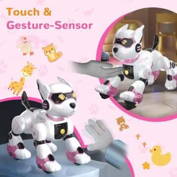 Robot Dog for Kids, Remote Control dog and Touch Voice Interactive dog, Programmable Dog Robot with lmitation Show, Sing Dance Electronic Pet, Smart Gesture Sensing Robot Puppy Gift for Boys Girls