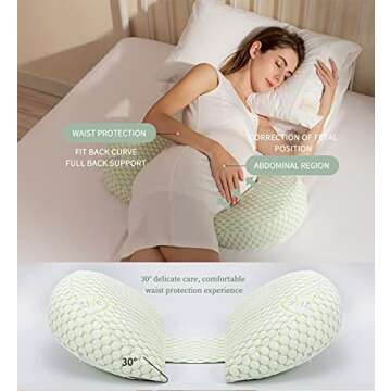 Oternal Pregnancy Pillow for Pregnant Women,Soft Pregnancy Body Pillow,Support for Back, HIPS, Legs,...