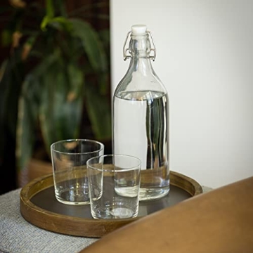 Stonebriar Large 11.8" Decorative Rustic Farmhouse Worn Natural Wood and Metal Tray