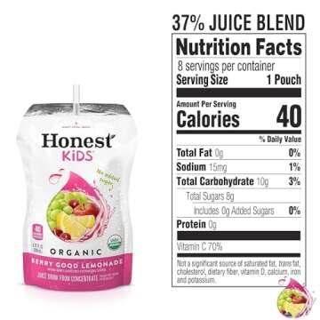 Honest Kids Berry Berry Good Lemonade Juice Drink 8 Pack
