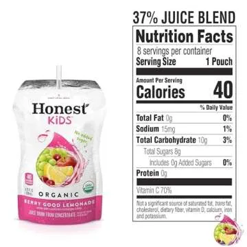Honest Kids Berry Berry Good Lemonade Juice Drink 8 Pack