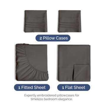 King Size 4 Piece Sheet Set - Comfy Breathable & Cooling Bed Sheets Set - Hotel Luxury Bedding for W...