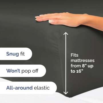 King Size 4 Piece Sheet Set - Comfy Breathable & Cooling Bed Sheets Set - Hotel Luxury Bedding for Women, Men, Kids & Teens - Deep Pockets, Easy-Fit, Super Soft & Wrinkle Free - Oeko-Tex - Charcoal