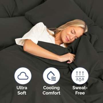 King Size 4 Piece Sheet Set - Comfy Breathable & Cooling Bed Sheets Set - Hotel Luxury Bedding for Women, Men, Kids & Teens - Deep Pockets, Easy-Fit, Super Soft & Wrinkle Free - Oeko-Tex - Charcoal