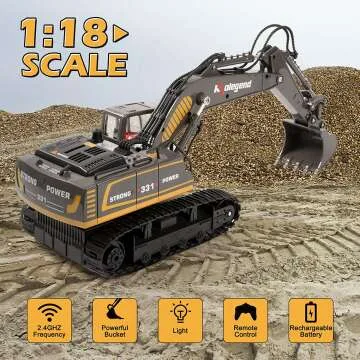 Kolegend Remote Control Excavator Toy for Kids