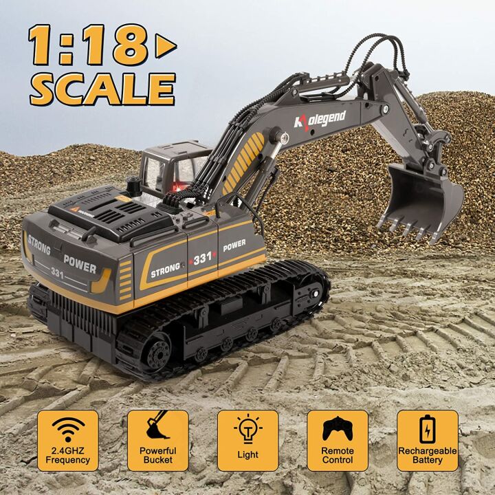 Kolegend Remote Control Excavator Toy for Kids
