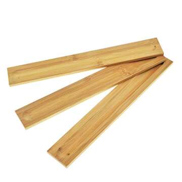 TKMOS 6 Pieces Nature Bamboo Wood Incense Holder, Incense Burner Ash Catcher, 9 Inches Long