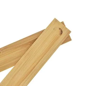 TKMOS 6 Pieces Nature Bamboo Wood Incense Holder, Incense Burner Ash Catcher, 9 Inches Long