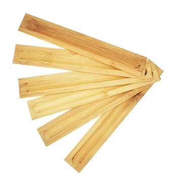 TKMOS 6 Pieces Nature Bamboo Wood Incense Holder, Incense Burner Ash Catcher, 9 Inches Long