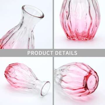 Mapoxy Glass Bud Vases Set of 4 for Vintage Decor