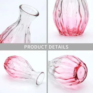 Mapoxy Glass Bud Vases Set of 4 for Vintage Decor