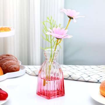 Mapoxy Glass Bud Vases Set of 4 for Vintage Decor