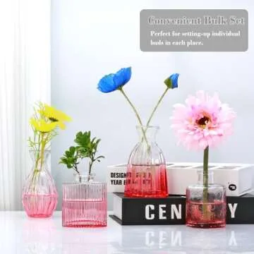 Mapoxy Glass Bud Vases Set of 4 for Vintage Decor