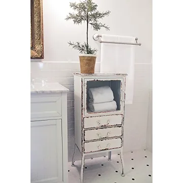 Creative Co-Op Vintage Metal Cabinet with 3 Drawers
