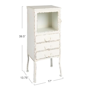 Creative Co-Op Vintage Metal Cabinet with 3 Drawers