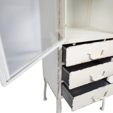 Creative Co-Op Vintage Metal Cabinet with 3 Drawers