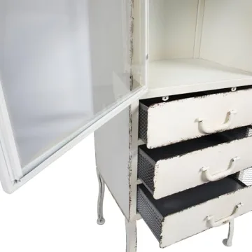 Creative Co-Op Vintage Metal Cabinet with 3 Drawers