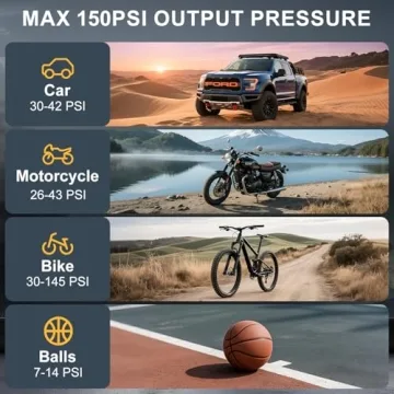 Portable Tire Inflator Air Compressor with LED Light