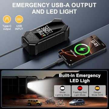 Portable Tire Inflator Air Compressor with LED Light