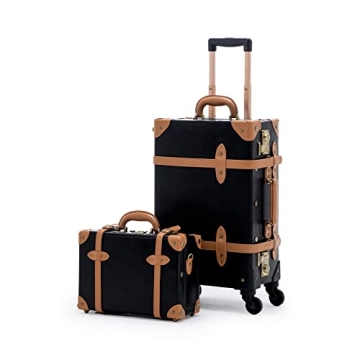 COTRUNKAGE 2 Piece Vintage Luggage Set with TSA Lock and Spinner Wheels