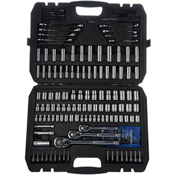 Amazon Basics Mechanic's 201-Piece Tool Socket Set With Case, SAE/Metric