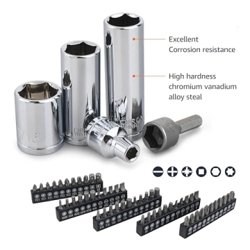 Buy 201-Piece Mechanic's Tool Socket Set - Amazon Basics