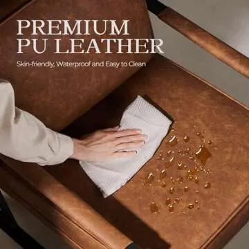 Yaheetech PU Leather Armchairs, Retro Leisure Accent Chair with Extra Soft Padded and Cushion, 105 Degree Slant Back, Modern Reading Arm Chair for Living Room/Office/Bedroom/Study, 2pcs, Light Brown