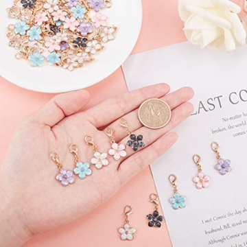 50Pcs Flower Charm Stitch Markers for Crafting