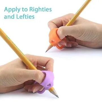 Training Grips，Firesara Three Fingers Fixed Handwriting Posture Correction Grip Trainer,Two Sizes and 8pcs Pencil Grips for Kids, Adults, Arthritis Designed for Righties or Lefties(5Standard+3Large)