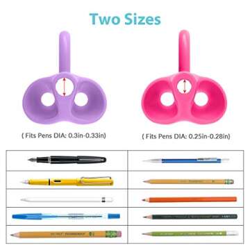 Training Grips，Firesara Three Fingers Fixed Handwriting Posture Correction Grip Trainer,Two Sizes and 8pcs Pencil Grips for Kids, Adults, Arthritis Designed for Righties or Lefties(5Standard+3Large)