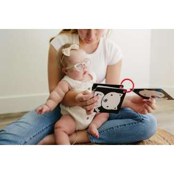 The Original High Contrast Montessori Flashcards for Baby with Stroller Clip by Genius Baby Toys