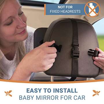 Shatterproof Baby Car Mirror, Fully View Infant in Rear Facing Car Seat - Newborn Safety, Crash Test...