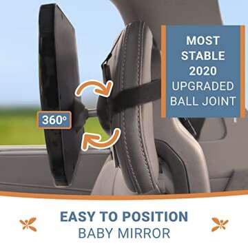 Shatterproof Baby Car Mirror, Fully View Infant in Rear Facing Car Seat - Newborn Safety, Crash Tested & Extra Wide, Crystal Clear, 100% Lifetime Satisfaction Guarantee, Easy Install by Cozy Greens