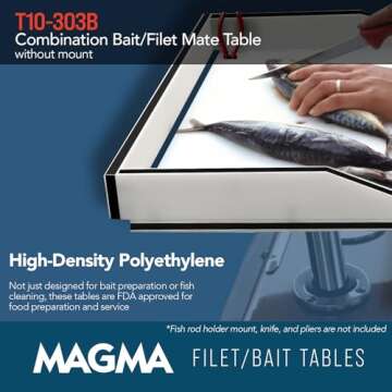 MAGMA Products T10-303B Bait/Filet Mate Table, 31 inch