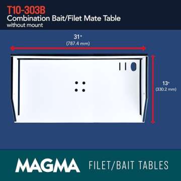 MAGMA Products T10-303B Bait/Filet Mate Table, 31 inch