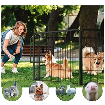 PUKAMI Portable Dog Playpen Rust-Resistant Indoor Outdoor Use