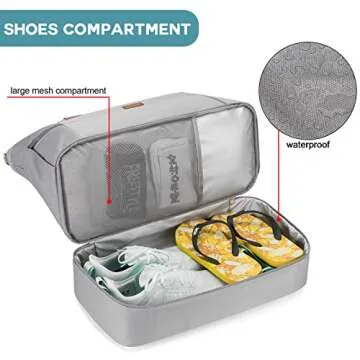 BAGODI Gym Bag for Women, Weekender Overnight Bag with USB Charging Port, Sport Travel Duffel Bag with Wet Pocket & Shoe Compartment, Carry on Tote Bag for Travel/Gym/School 5 Pcs Set