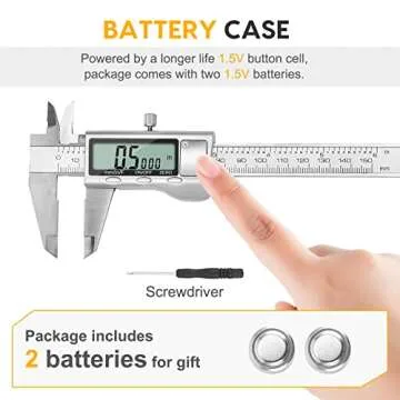 Digital Caliper, Sangabery 6 inch Stainless Steel Caliper Measuring Tool with Inch/Metric/Fractions Conversion and Large LCD Display, Perfect for DIY, Household and Professional Use