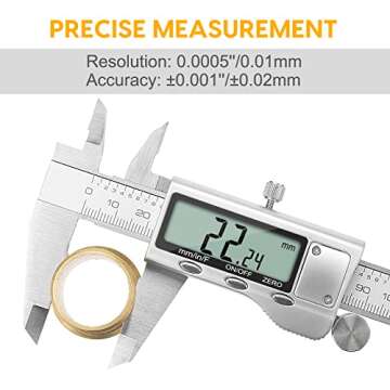 Digital Caliper, Sangabery 6 inch Stainless Steel Caliper Measuring Tool with Inch/Metric/Fractions Conversion and Large LCD Display, Perfect for DIY, Household and Professional Use