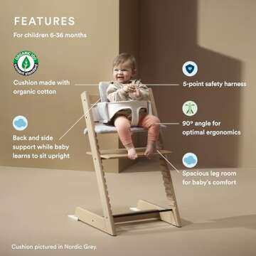 Stokke Tripp Trapp High Chair 2 (Natural), Cushion 2 (Mickey Celebration) + Stokke Tray (White) - In...
