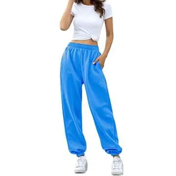 HeSaYep Women’s High Waisted Comfy Sweatpants - Blue