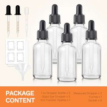 Bumobum 5 Clear Dropper Bottle Set for Essential Uses