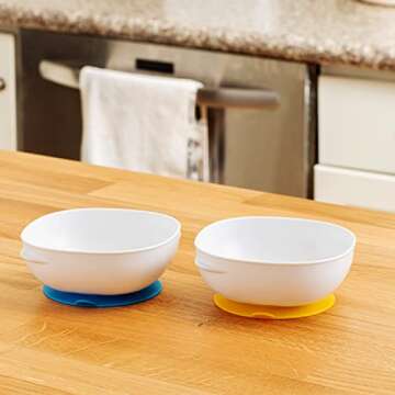 Dr. Brown's No-Slip Strong Suction Bowl for Babies and Toddlers, BPA Free - 2-Pack