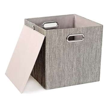 Posprica 3X Thicker Collapsible Storage Bins,13×13 Foldable Storage Cube Boxes Fabric Drawer for Cl...