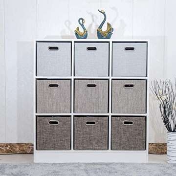 Posprica 3X Thicker Collapsible Storage Bins,13×13 Foldable Storage Cube Boxes Fabric Drawer for Closet Shelf Cabinet Bookcase