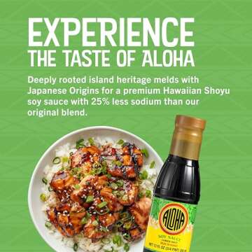 Aloha Shoyu - Lower Salt Soy Sauce with 25% Less Sodium - Versatile and Balanced Shoyu Sauce - Made in Hawaii - 1 Gallon